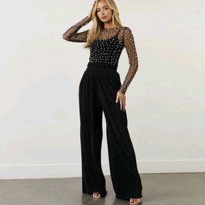 BLACK SHIMMER MESH TOP