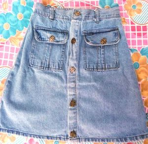 Vintage Light Blue Denim Skirt