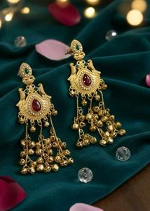 Elegant Gold Tone Dangle Earrings