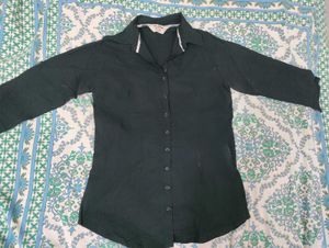 Black Button-Down Top