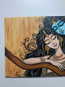 Abstract Radha Krishna Modern Canvas Painting