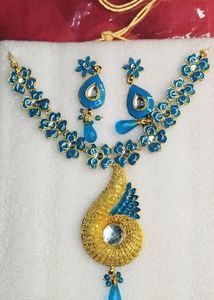 Blue Floral Jewelry Set
