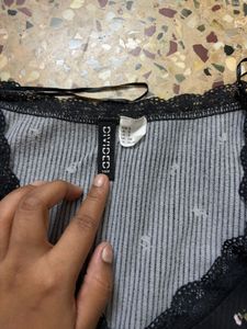 Floral Lace Trim Crop Top