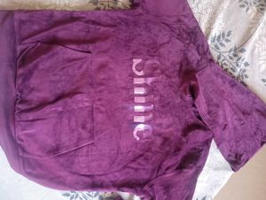 Shine Purple Velour Hoodie