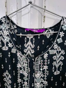 Libas Embroidered Black Kurta
