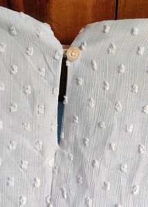 Light Blue Ruffle Sleeve Tiered Top