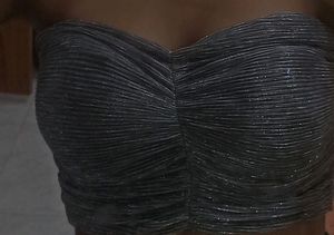 Womrns Silver Tube Top