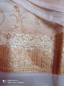 half white  glitter saree