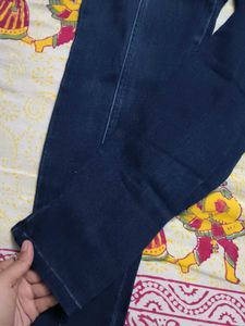 High-Waisted Button Denim Jeans