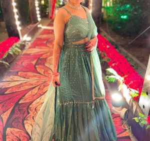 Beautiful Turquoise Bridal Lehenga