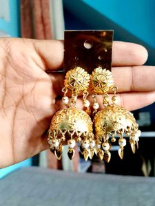 Golden Jhumka Earrings