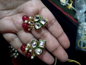Unused Red Kundan Choker Set