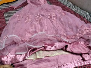 Elegant Pink Embroidered Gown
