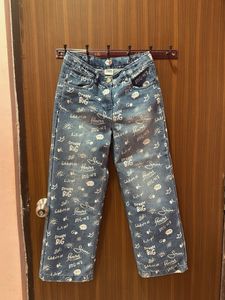 Printed Denim Jeans