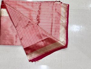 Red &amp; Gold Banarasi Silk Saree