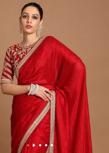 Splendid Dark Red Saree Pre Draped