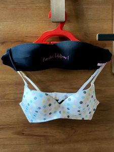 Cute Polka Dot Bra with black small chest gi