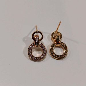 Rose Gold double Circle Earrings