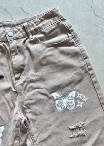 Shein Butterfly Graphic Ripped Jeans