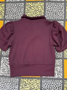 Zara Burgundy Crop Top