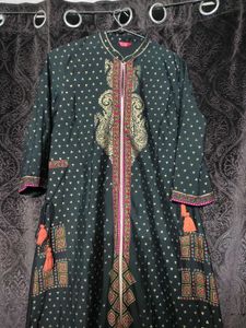 W Foli Print Black Kurti