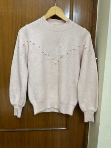 Pink Pearl Embellished Sweater