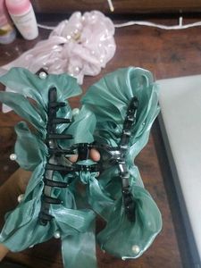 Teal Floral Hair Clip
