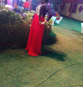 Elegant Rust Maxi Dress with front slit