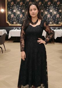 Elegance in Every Stitch ✨ | Black Lace Long Dress