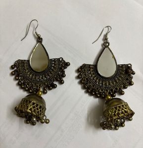 Antique Jhumka Mirror Earrings