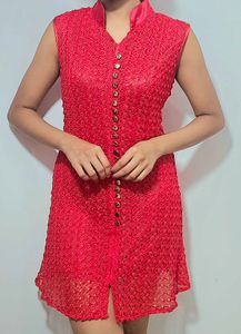 Red Stretchable Party Wear Mini Dress