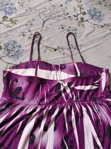 Purple White Printed Strips less Cami Top💜