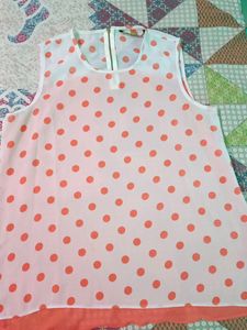 Cute Polka Dot Georget Sleeveless Top