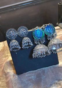 Oxidised jhumki earrings Combo