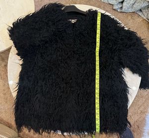 H&amp;M Stylish Black Shaggy Jacket