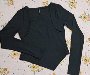 MYWISHBAG square neck asymmetrical top