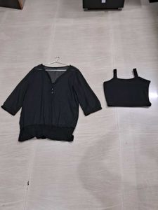 Black Blouse with Tank Top