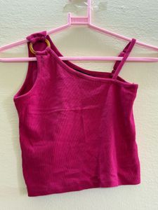 Casual Ring Detail Crop Top