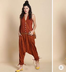 Women Floral Printed Button Up Jodhpuri Jumpsuit