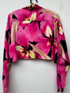 Cropped satin Shirt