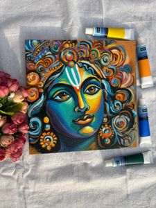 Abstract Krishna Painting On Canvas