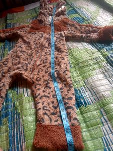 Animal Print Hooded suit for baby boy