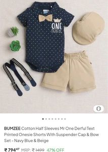 Aug 30 Baby Boy Romber Cum Shirt Trouser + Cap