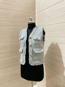 korean CHANEL-style tweed vest