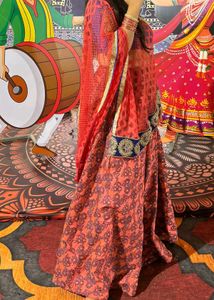 Orange &amp; Blue Indian Lehenga