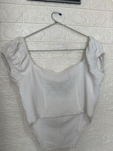 White Corset Crop Top