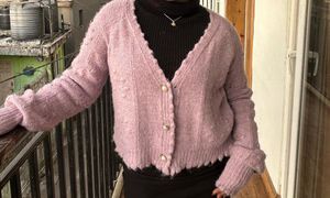 Lavender Knit Cardigan