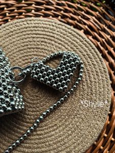 Silver Luxurious Bags Made Of Beads