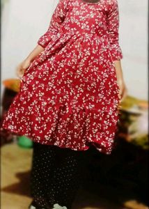 Red Floral Print Dress