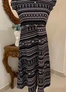 Black &amp; White Print Dress